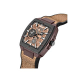 Ducati Men's Brown Analog Leather Strap Watch DTWGB0000702