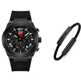 Ducati Black Dial Silicone Strap Men's Watch - With Bracelet | DTWGC0002003-201 SET