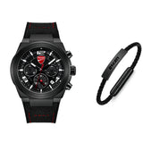 Ducati Black Dial Silicone Strap Men's Watch - With Bracelet | DTWGC0002003-201 SET