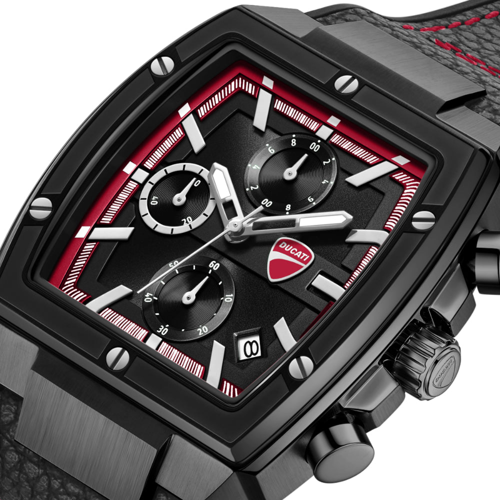 Ducati Black High Quality Silicon Strap Men's Watch - Chronograph | DTWGC0003403