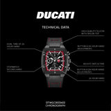 Ducati Black High Quality Silicon Strap Men's Watch - Chronograph | DTWGC0003403