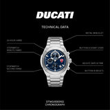 Ducati Extreme Sports Blue Dial Stainless Steel Strap Men's Watch DTWGI0003102