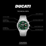 Ducati Extreme Sports Green Dial Stainless Steel Strap Men's Watch DTWGI0003103