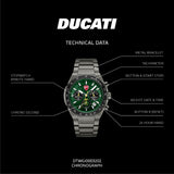 Ducati Extreme Sports Green Dial Stainless Steel Strap Men's Watch DTWGI0003202