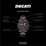 Ducati Extreme Sports Black Dial Stainless Steel Strap Men's Watch DTWGI0003601