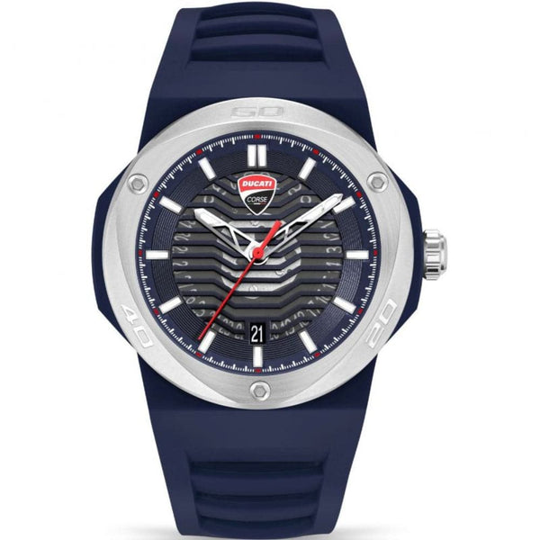 Ducati Corse Black Dial Blue Rubber Strap Men Watch DTWGN0000501
