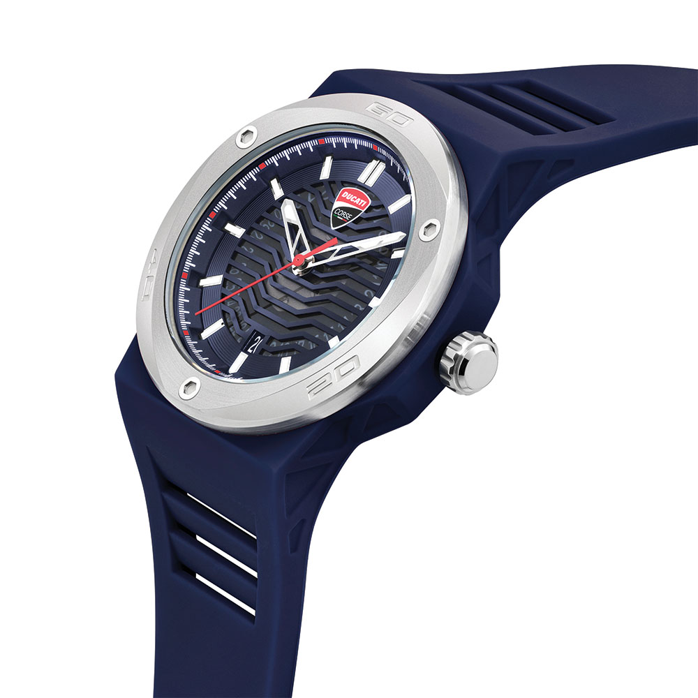 Ducati Corse Black Dial Blue Rubber Strap Men Watch DTWGN0000501
