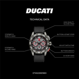Ducati Extreme Sports Black Silicone Strap Men's Watch - Chronograph | DTWGO0001803