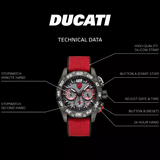 Ducati Extreme Sports Red Silicone Strap Men's Watch - Chronograph | DTWGO0001804