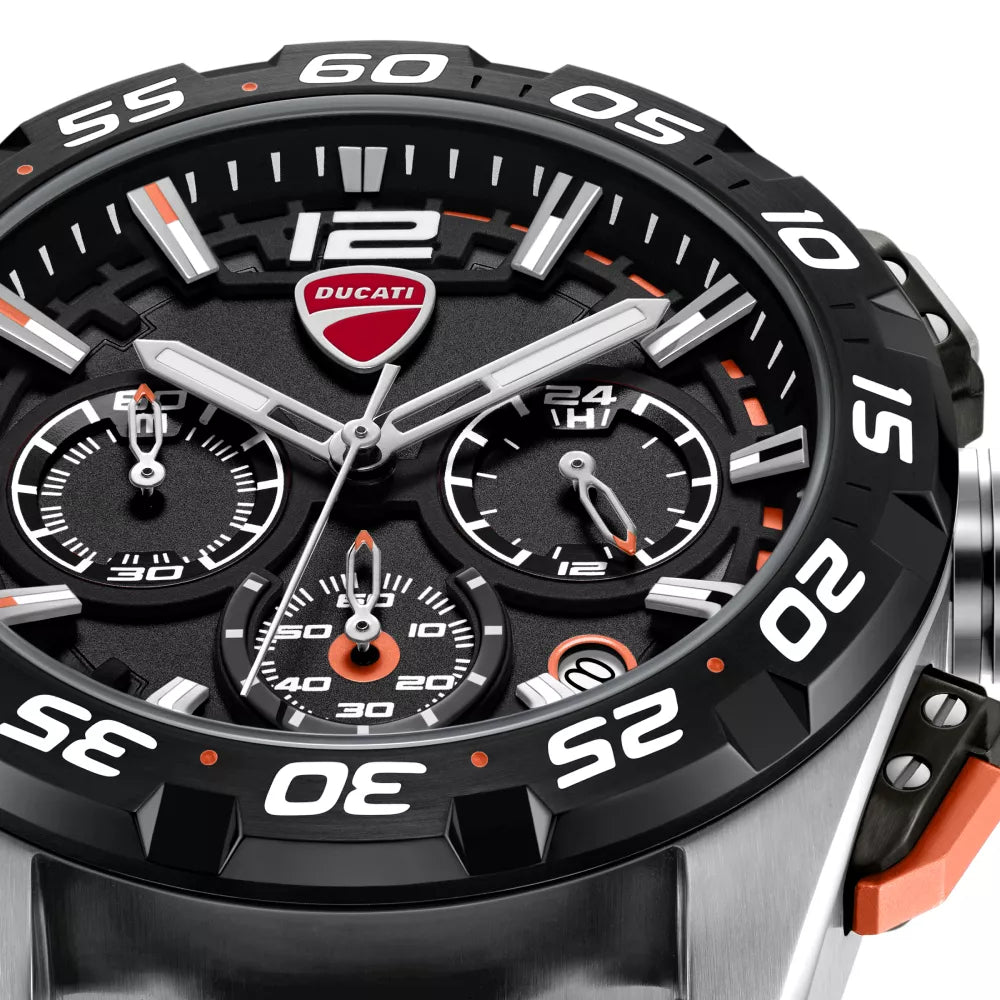 Ducati Corse Black Silicone Strap Men's Watch - Chronograph | DTWGO0001805
