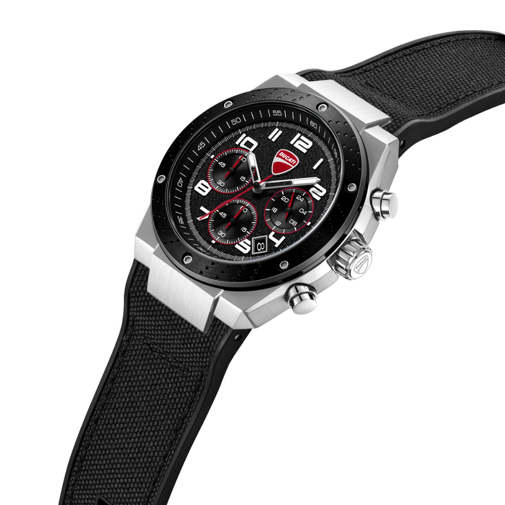 Ducati Chronograph Black Dial Silicone Strap Men's Watch DTWGO0002501