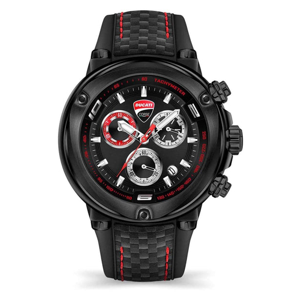 Ducati Corse Chronograph Black Dial & Silicone Strap Men Watch DTWGO2018804