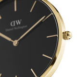 Daniel Wellington Black Dial Gold Milanese Stainless Steel Strap Women Watch DW00100347