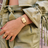 Daniel Wellington Quadro Pressed Unitone Gold Milanese Strap Women's Watch DW00100485
