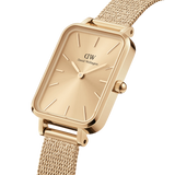 Daniel Wellington Quadro Pressed Unitone Gold Milanese Strap Women's Watch DW00100485