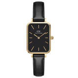 Daniel Wellington Quadro Pressed Sheffield Black Leather Strap Women's Watch DW00100560