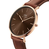Daniel Wellington Brown Dial Leather Strap Men Watch DW00100627 (40mm)