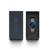 Daniel Wellington Classic Blue Dial Silver Mesh Strap Unisex Watch DW00100628