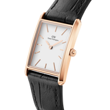 Daniel Wellington Bound Black Crocodile Leather Strap Unisex Watch DW00100693