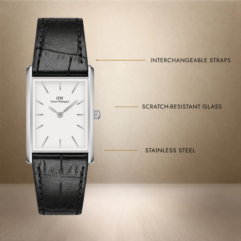 Daniel Wellington Black Crocodile Leather Strap Unisex Watch DW00100697