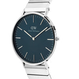 Daniel Wellington Classic Piano Silver Stainless Steel Strap Men's Watch DW00100776