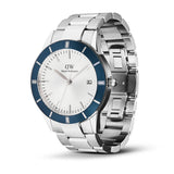 Daniel Wellington Iconic Paradigma Link Blue Bezel Stainless Steel Strap Men's Watch DW00100818
