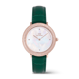 Daniel Wellington Crystalline Bezel Green Croc Rose Gold Women's Watch DW00100826