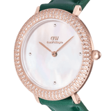 Daniel Wellington Crystalline Bezel Green Croc Rose Gold Women's Watch DW00100826