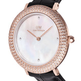 Daniel Wellington Crystalline Black Leather Strap Women's Watch DW00100827