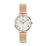 Daniel Wellington Petite Roman Numerals Date Rose Gold Women's Watch DW00100856
