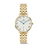 Daniel Wellington Petite Roman Numerals Date 5-link Gold Women's Watch DW00100857