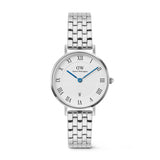 Daniel Wellington Petite Roman Numerals Date 5-link Silver Women's Watch DW00100859