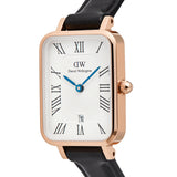 Daniel Wellington Quadro Roman Numerals Date Sheffield Rose Gold Women's Watch DW00100862