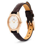 Daniel Wellington Ophelia Mini Brown Lizard Leather Strap Women's Watch DW00100894