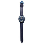 Mandetbrote Mechanical Exception Leather Strap Men's Watch - Orbital | Deep Blue