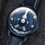 Mandetbrote Mechanical Exception Leather Strap Men's Watch - Orbital | Deep Blue