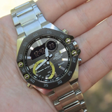 Casio Edifice Black Dial Silver Stainless Steel Strap Men Watch ECB-10DB-1ADF-P