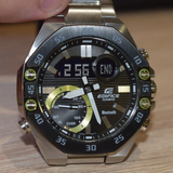 Casio Edifice Black Dial Silver Stainless Steel Strap Men Watch ECB-10DB-1ADF-P