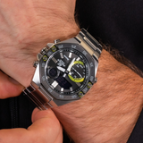 Casio Edifice Black Dial Silver Stainless Steel Strap Men Watch ECB-10DB-1ADF-P