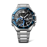 Casio Edifice Blue Dial Silver Stainless Steel Strap Men Watch ECB-10DB-1BDF-P