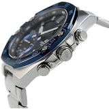 Casio Edifice Blue Dial Silver Stainless Steel Strap Men Watch ECB-10DB-1BDF-P