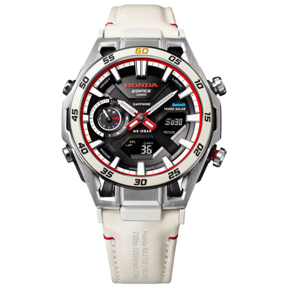 Casio Edifice White Genuine Leather Strap Men's Watch ECB-2300HR-1ADR