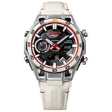 Casio Edifice White Genuine Leather Strap Men's Watch ECB-2300HR-1ADR
