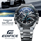 Casio Edifice Chronograph Silver Stainless Steel Strap Men Watch ECB-950DB-1ADF