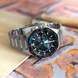 Casio Edifice Chronograph Silver Stainless Steel Strap Men Watch ECB-950DB-1ADF