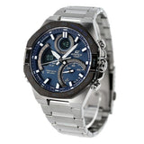 Casio Edifice Chronograph Blue Dial Silver Stainless Steel Strap Men Watch ECB-950DB-2ADF