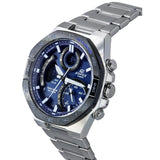 Casio Edifice Chronograph Blue Dial Silver Stainless Steel Strap Men Watch ECB-950DB-2ADF