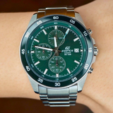 Casio Edifice Green Dial Silver Stainless Steel Strap Men Watch EFR-526D-3AVUDF