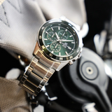 Casio Edifice Green Dial Silver Stainless Steel Strap Men Watch EFR-526D-3AVUDF