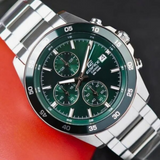 Casio Edifice Green Dial Silver Stainless Steel Strap Men Watch EFR-526D-3AVUDF